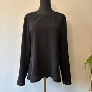 Ann Taylor sz 12, Black long sleeve peplum blouse. Crew neck, classic work top.